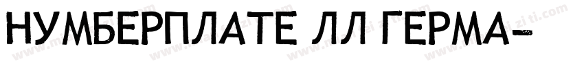 Numberplate LL Germa字体转换